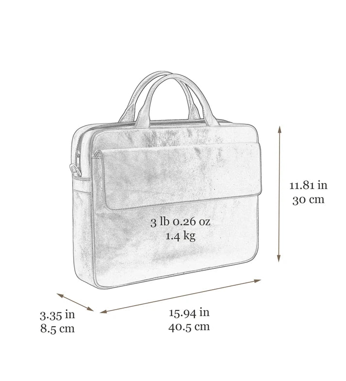Leather Briefcase – Laptop Bag – The Sheltering Sky – Cognac Brown