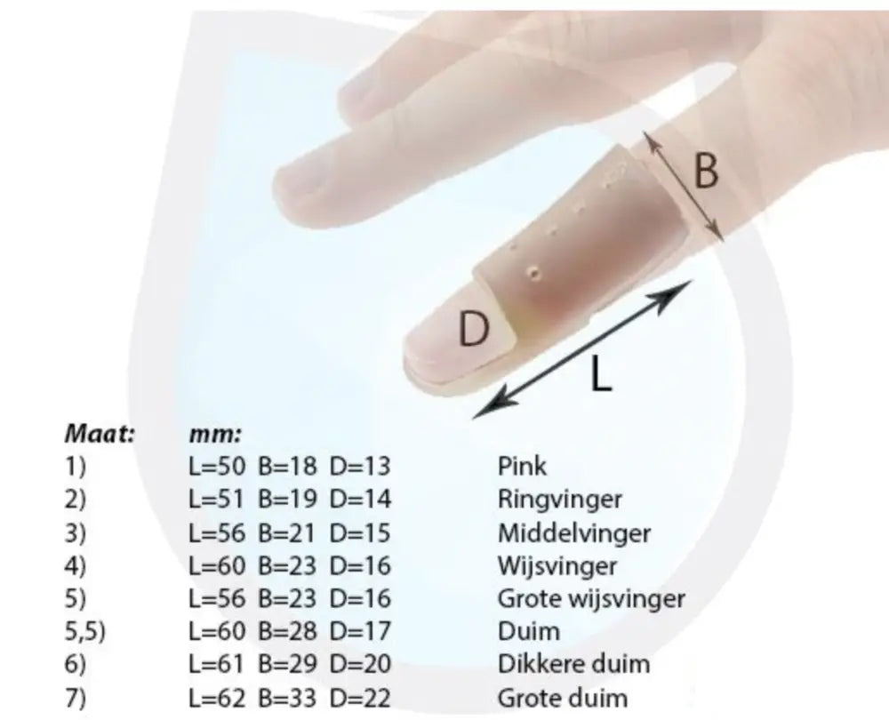 Vingerspalk Stack transparant voor mallet finger hamervinger, baseball finger Maat 5.5 duim