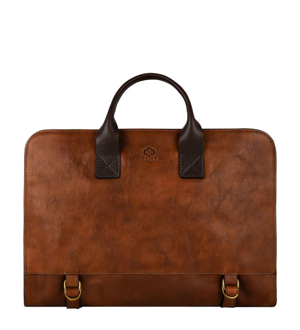 Leren Aktetas – Laptoptas – Wide Sargasso Sea – Cognacbruin