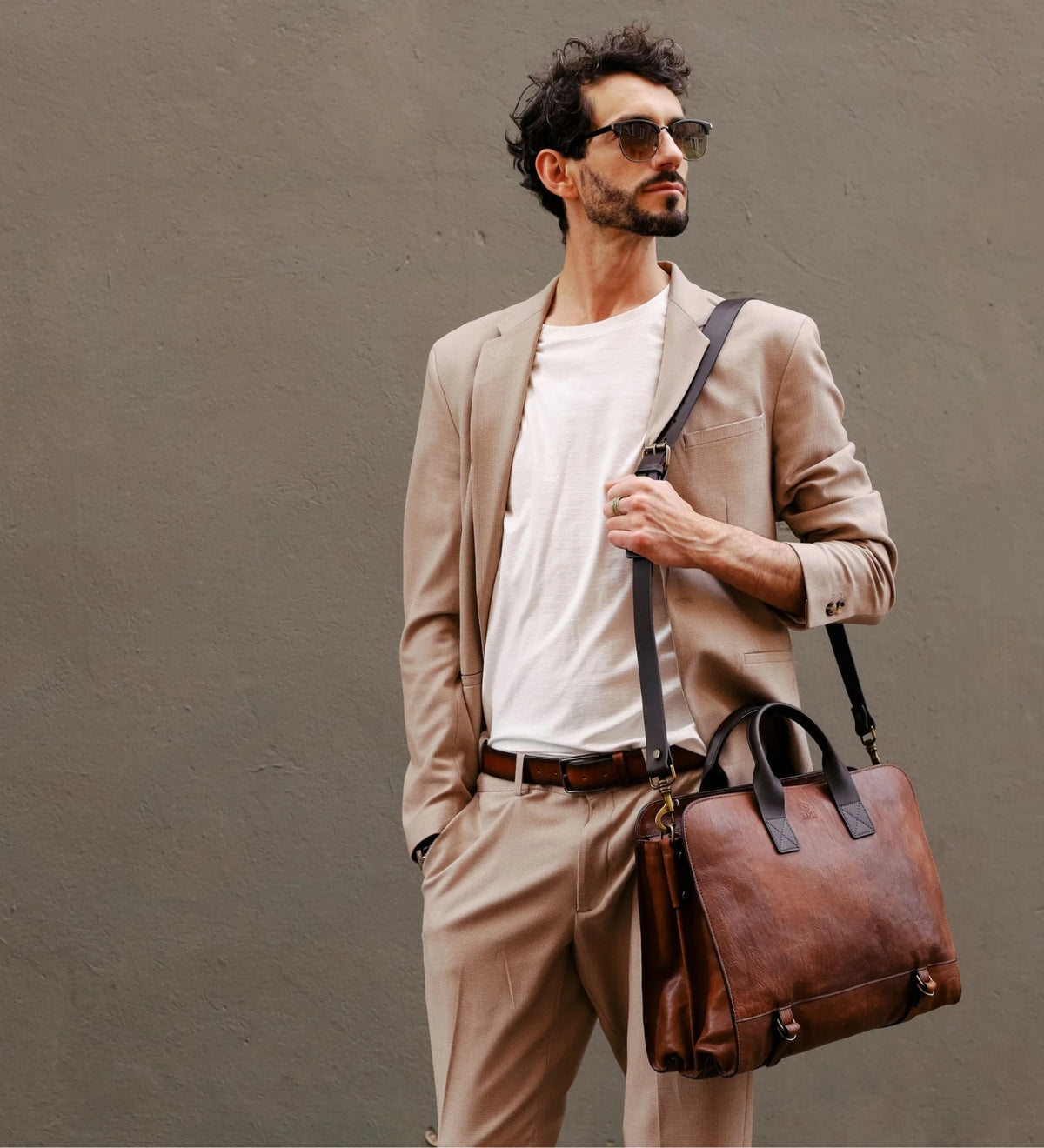 Leren Aktetas – Laptoptas – Wide Sargasso Sea – Cognacbruin