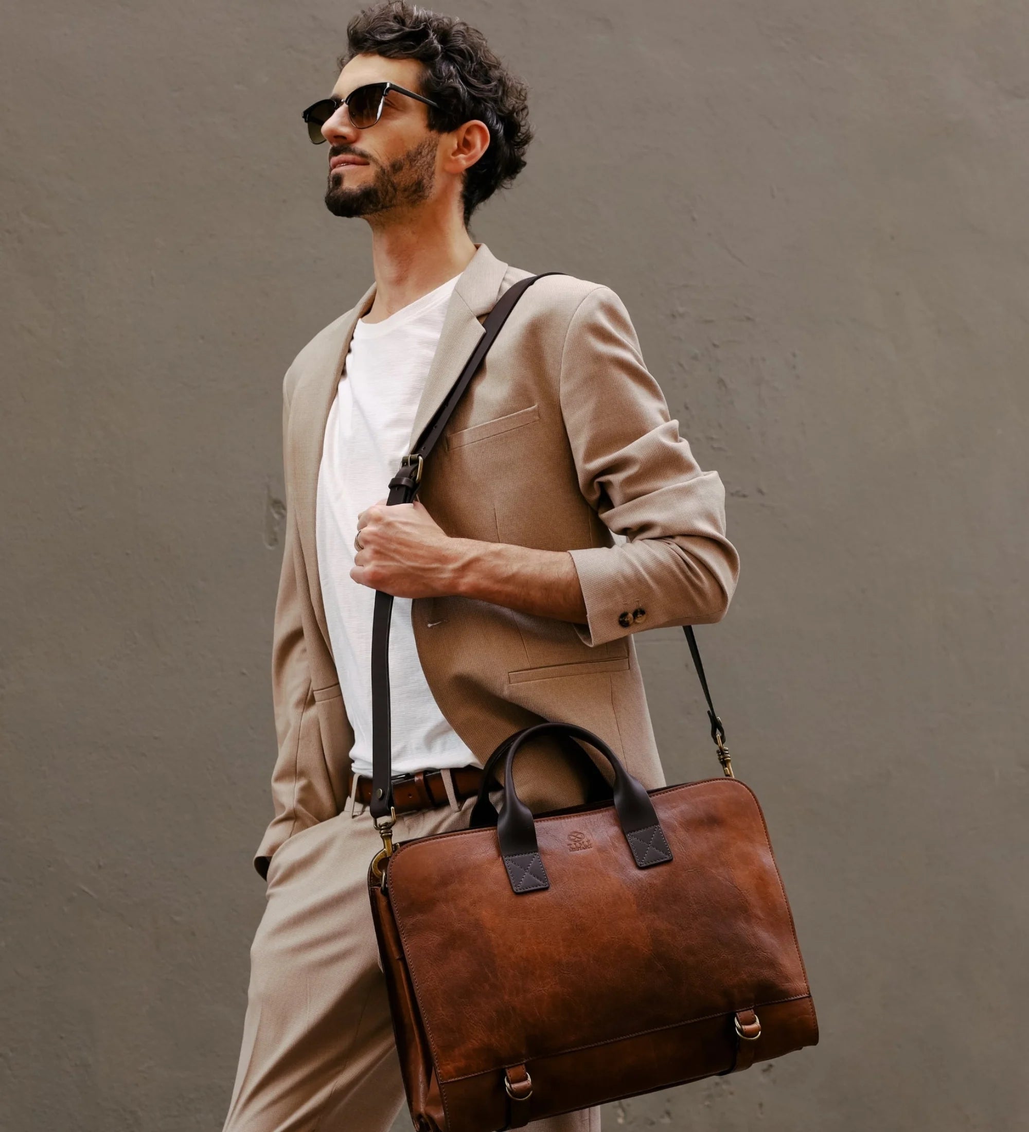 Leren Aktetas – Laptoptas – Wide Sargasso Sea – Cognacbruin