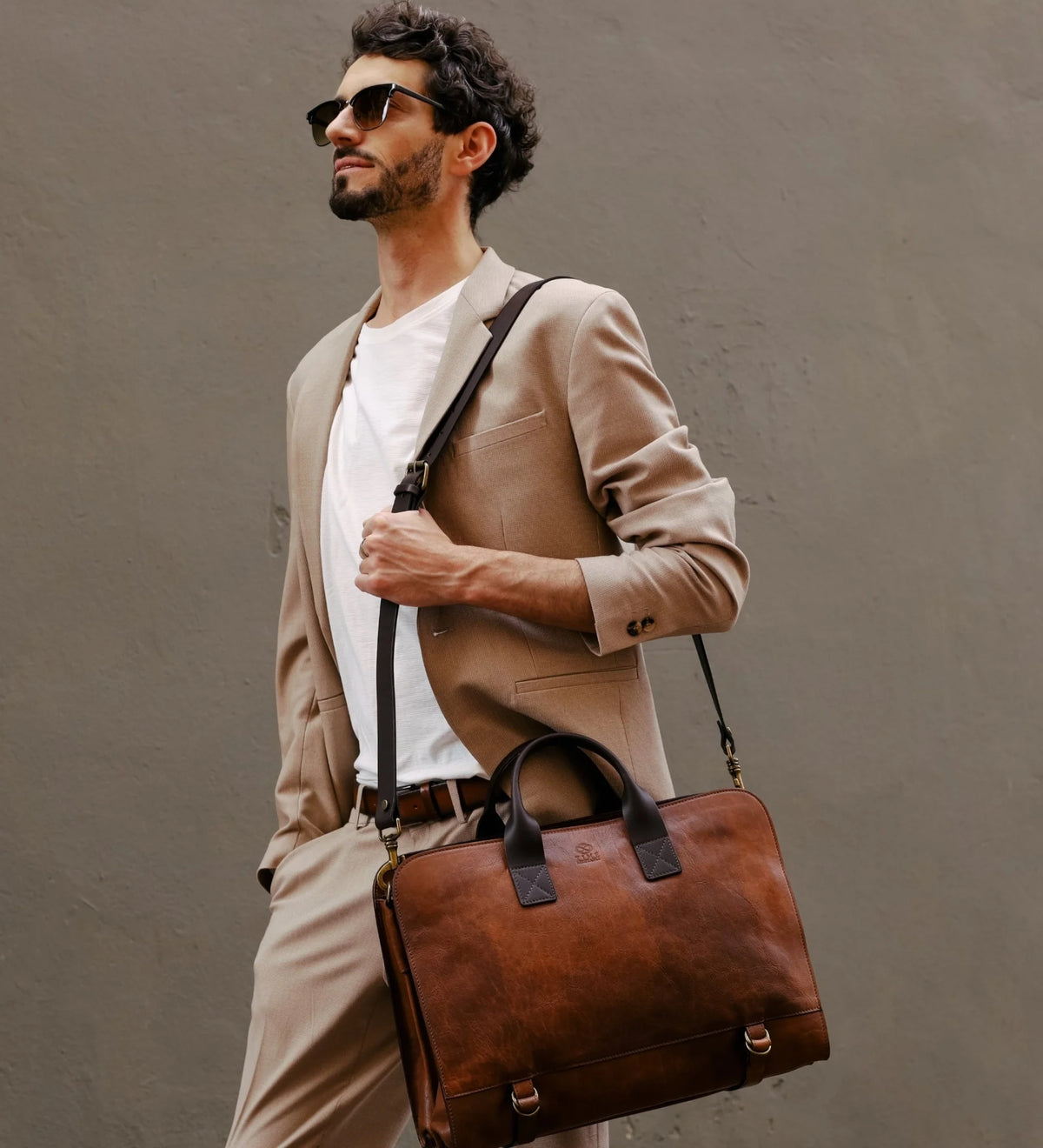 Leren Aktetas – Laptoptas – Wide Sargasso Sea – Cognacbruin