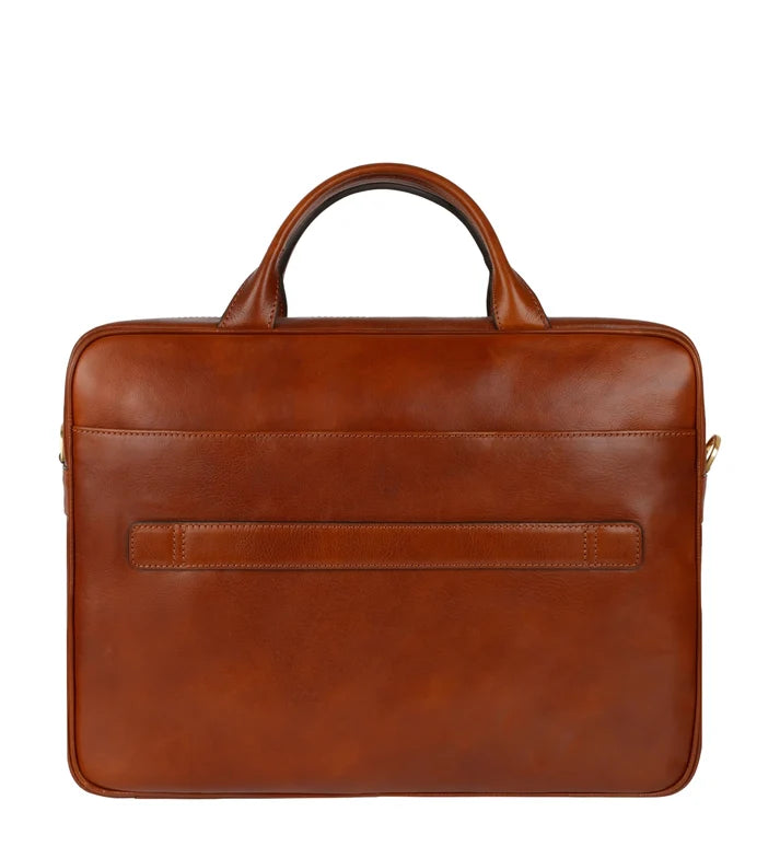 Leder Aktentasche – Laptoptasche – The Sheltering Sky – Cognac Braun