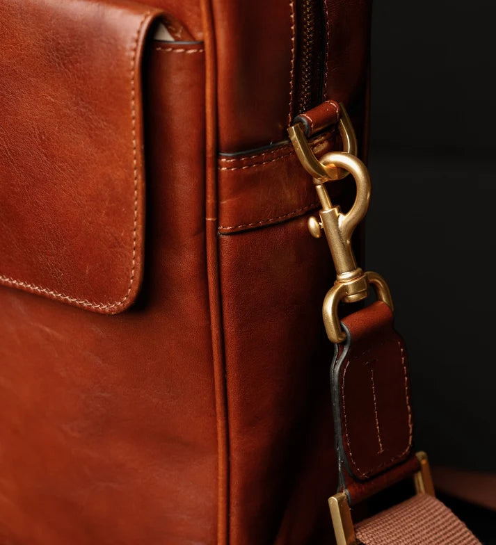 Leder Aktentasche – Laptoptasche – The Sheltering Sky – Cognac Braun