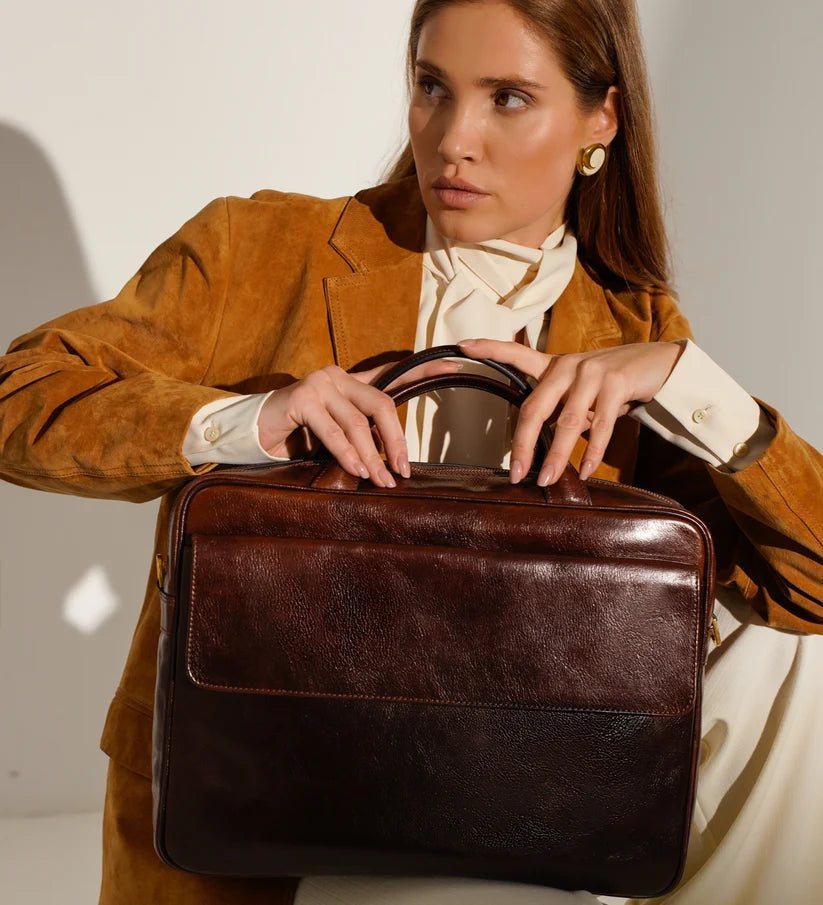 Leren Aktetas – Laptoptas – The Sheltering Sky – Bruin