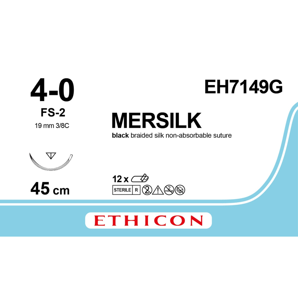 Mersilk Nahtmaterial EH7149G 4-0 FS-2 – 45 cm – 12 Stück
