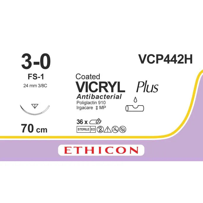 Vicryl Plus Nahtmaterial 3-0 FS-1, 70 cm – VCP442H, 36 Stück