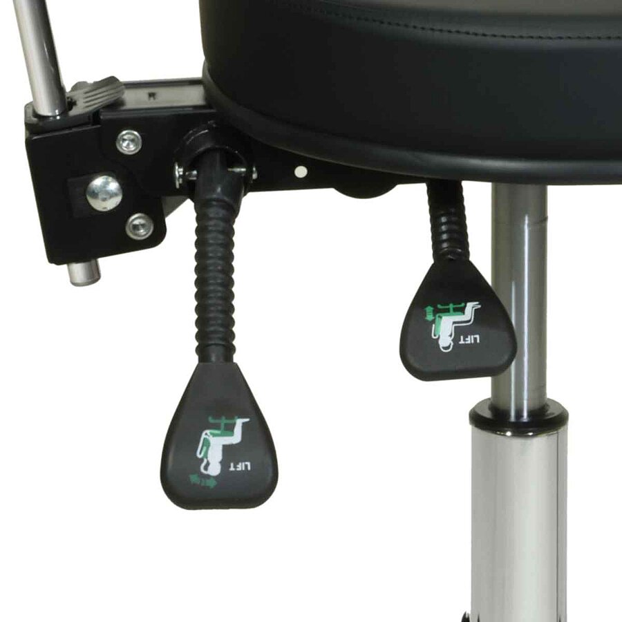 ollhocker mit Rückenlehne – Schwarz – Höhenverstellbar