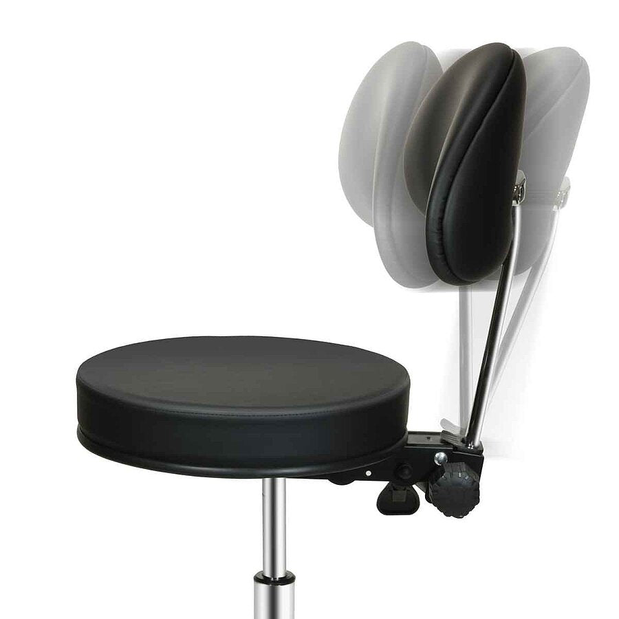 ollhocker mit Rückenlehne – Schwarz – Höhenverstellbar