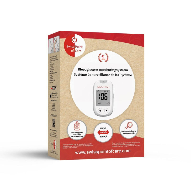 Swiss Point Of Care Glucosemeter Startpakket met 10 Teststrips