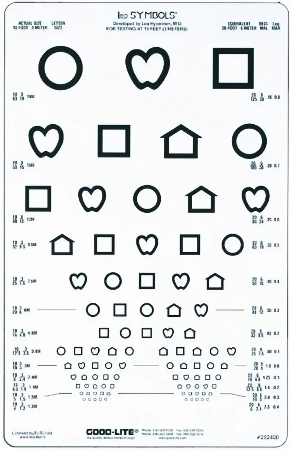 Good-Lite LEA™ Symbols Vision Chart 3 m – Translucent Eye Test Chart