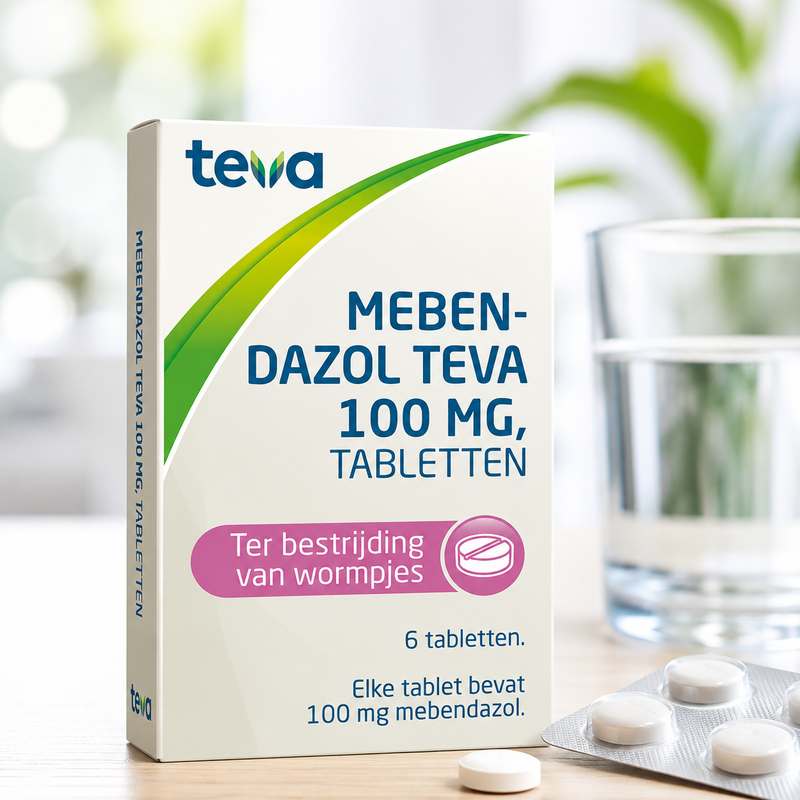 Wormkuurtabletten Teva Mebendazol 100 mg - 6 tabletten