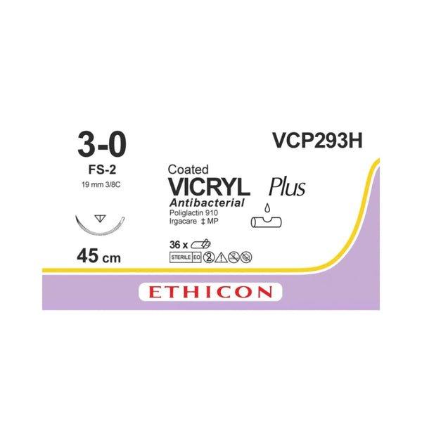 Vicryl Plus Suture 3-0, 45 cm, FS-2, VCP293H, 36 pieces