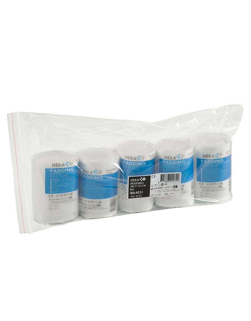 HEKA Synthetische Wattenrol 3 m x 10 cm – 5 stuks