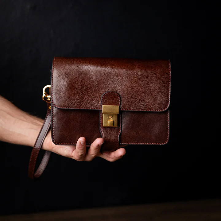 Leather Clutch Purse - The Maltese Falcon - Cognac Brown | Medische ...