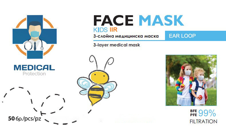 Berouw milieu analyse Mondmaskers / Mondkapjes Kids Mask kindermaskers - 3 laags IIR | Medische  Vakhandel
